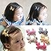 5pcs Bling Bling Cat Hair Clip Baby Girls Ribbon Hair Clip Alligator Hair Clip Baby Toddler Hair Bow Clip Set