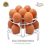 TaiTian 2 Piece Upgraded Heavy Duty Version Stackable Stainless Steel Rustless Egg Steamer Rack for Instant Pot Accessories and Pressure Cooker, Pressure Cooker Accessories