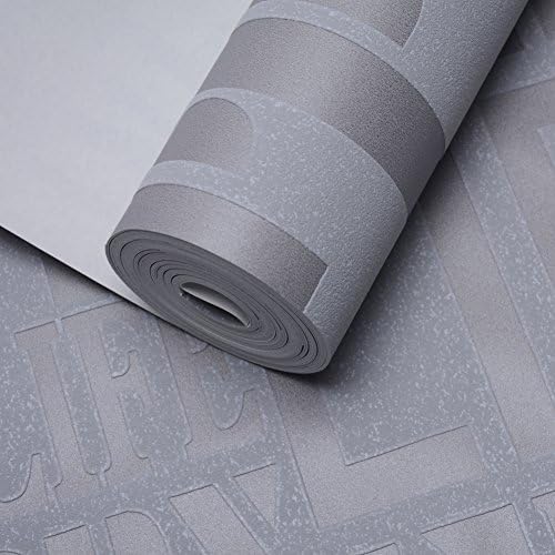 ALL LIKE Non-woven Fabric Wallpaper Wallcovering Home Livingroom bedroom kichen Decoration 20.8" x 393.7" (Grey)