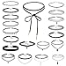 Choker Necklace, HokoAcc Womens Choker Necklace Set Black Velvet Lace Tattoo Choker Set Girls Stretch Necklace (20 pcs)