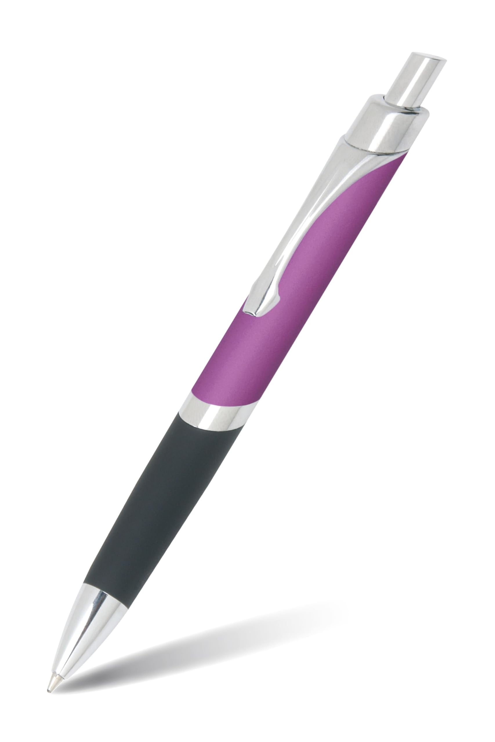 Online ballpoint pen Sporty Lilac, noble biro, retractable ball pen made of aluminum, replaceable refill, blue writing color — image 1