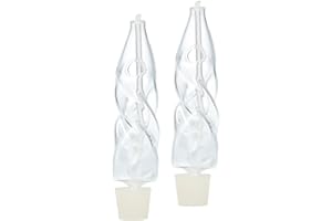 SHALHEVET LIGHT Glass Paraffin Shabbat Candle Holder Cup Twisted Shape 2 Pack