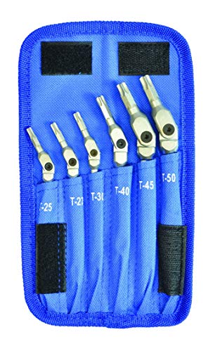 Bondhus 00015 Set 6 Chrome Torx Hex-Pro Wrench T25-T50