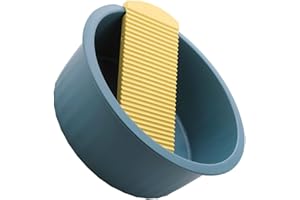 CONGARTENO Large Blue Plastic Washbasin with Washboard Set for Hand Washing Clothes, Thickened Laundry Tub