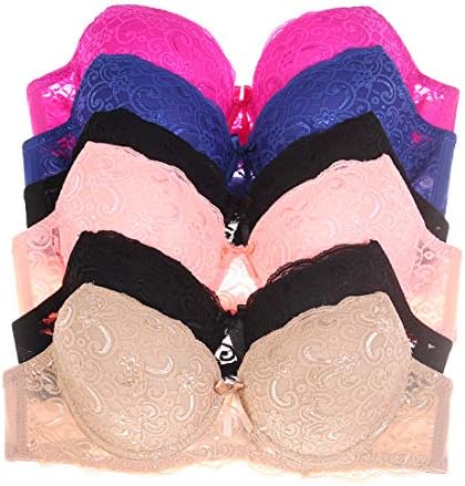 Plus Size Underwire Bra for Women's Push up Bra Set of 6 Pack of Sexy Full Cup Bra