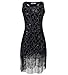 Solatin Women's Vintage 1920s Sequined Embellished Fringed Paisley Flapper Dresses