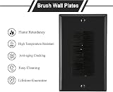 Misuyue Brush Wall Plate 2 Pack Black Cable Management Cover for Outlets view 4