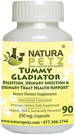 Natura Petz Organics Tummy Gladiator Digestion, Urinary Infection & Tract Health Support for Senior Pet Formula