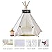Zaihe Pet Teepee Dog & Cat Bed - Dog Tents & Pet Houses with Cushion & Blackboard, 24 Inch, Up to 15lbs, White, Lace Style