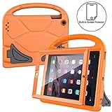AVAWO Kids Case Built-in Screen Protector for iPad 2 3 4 - ShockProof Handle Stand Kids Friendly Compatible with iPad 2nd 3rd 4th Generation (Orange)
