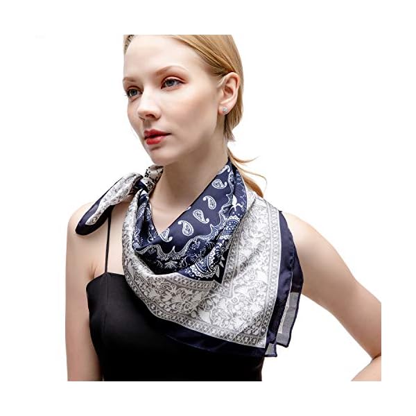 RIIQIICHY Pañuelo de Seda para Mujer Pañuelos para Cuello Colores y Diseños Variados 70 x 70 cm | DeHippies.com