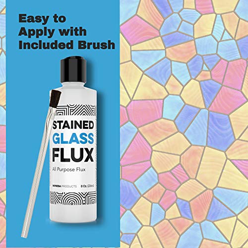 8oz Liquid Zinc Flux for Stained Glass, Soldering Work, Glass Repair