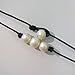 Wiw Pearl Choker for Women with 3 Simple AA Quality Freshwater Beads Necklace on Leather Cord Handmade Jewelry (Black 16
