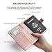 Vivefox RFID Leather Passport Holder Cover - Travel Passport Wallet Document Organizer Id Card Case (Rose Gold (with Magnet Button))
