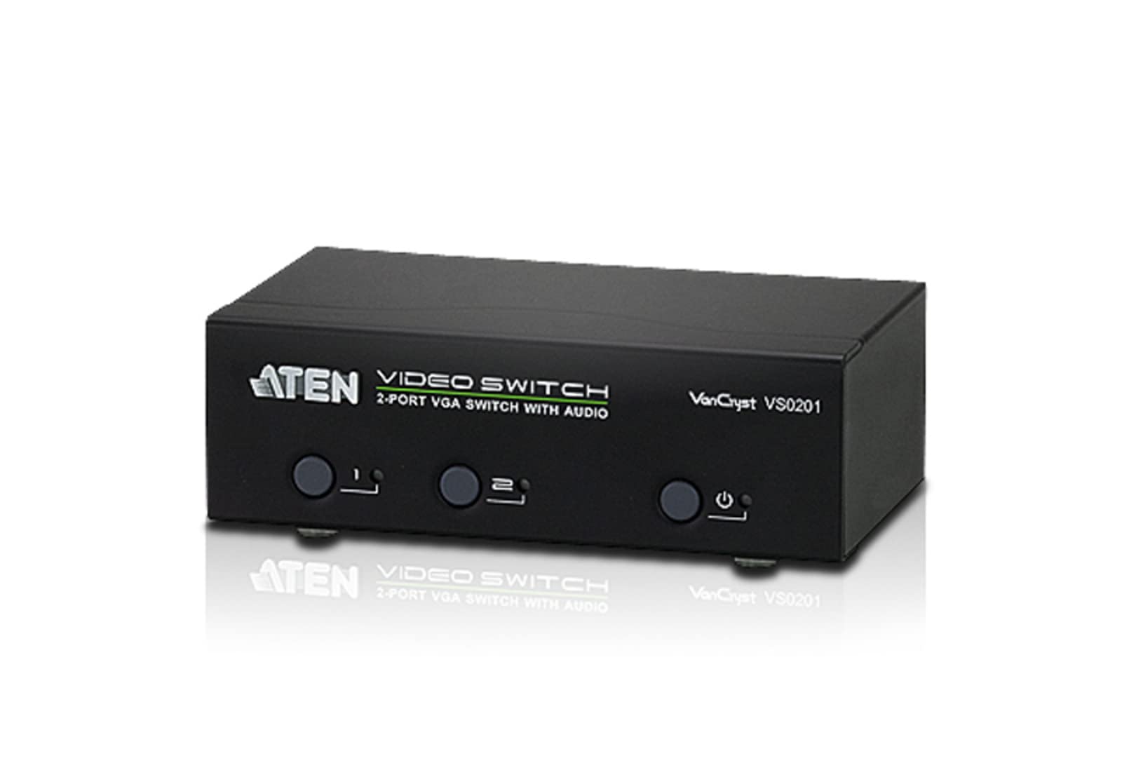 ATEN VS0201 2 Port VGA Switch with Audio - Black