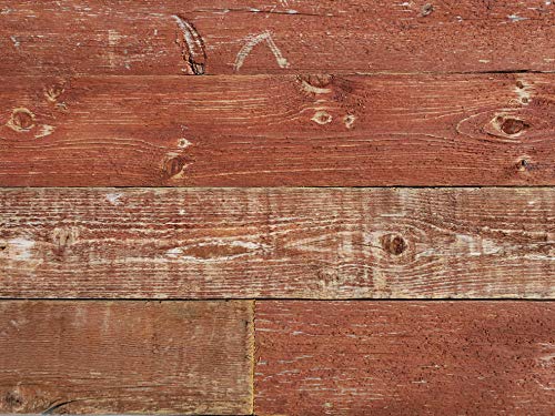 Real Weathered Wood Planks for Walls - Rustic Reclaimed barn Wood Paneling for Accent Walls, Easy Nail up Application (Barn Red - 11 Square feet) - Thumbnail 6