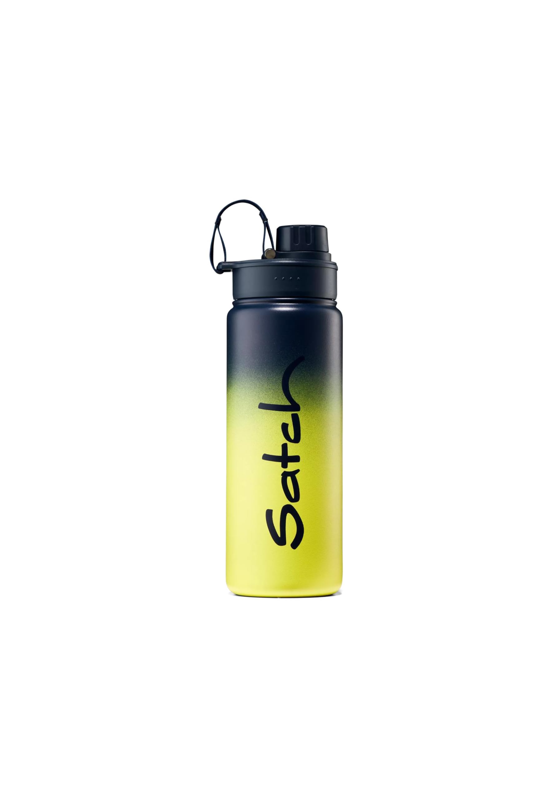 Satch Stainless Steel BPA-Free 500ml Leak-Proof Insulated Drinking Bottle, Blue Graffiti - Yellow, School, Leisure, Hiking, Sports, Camping