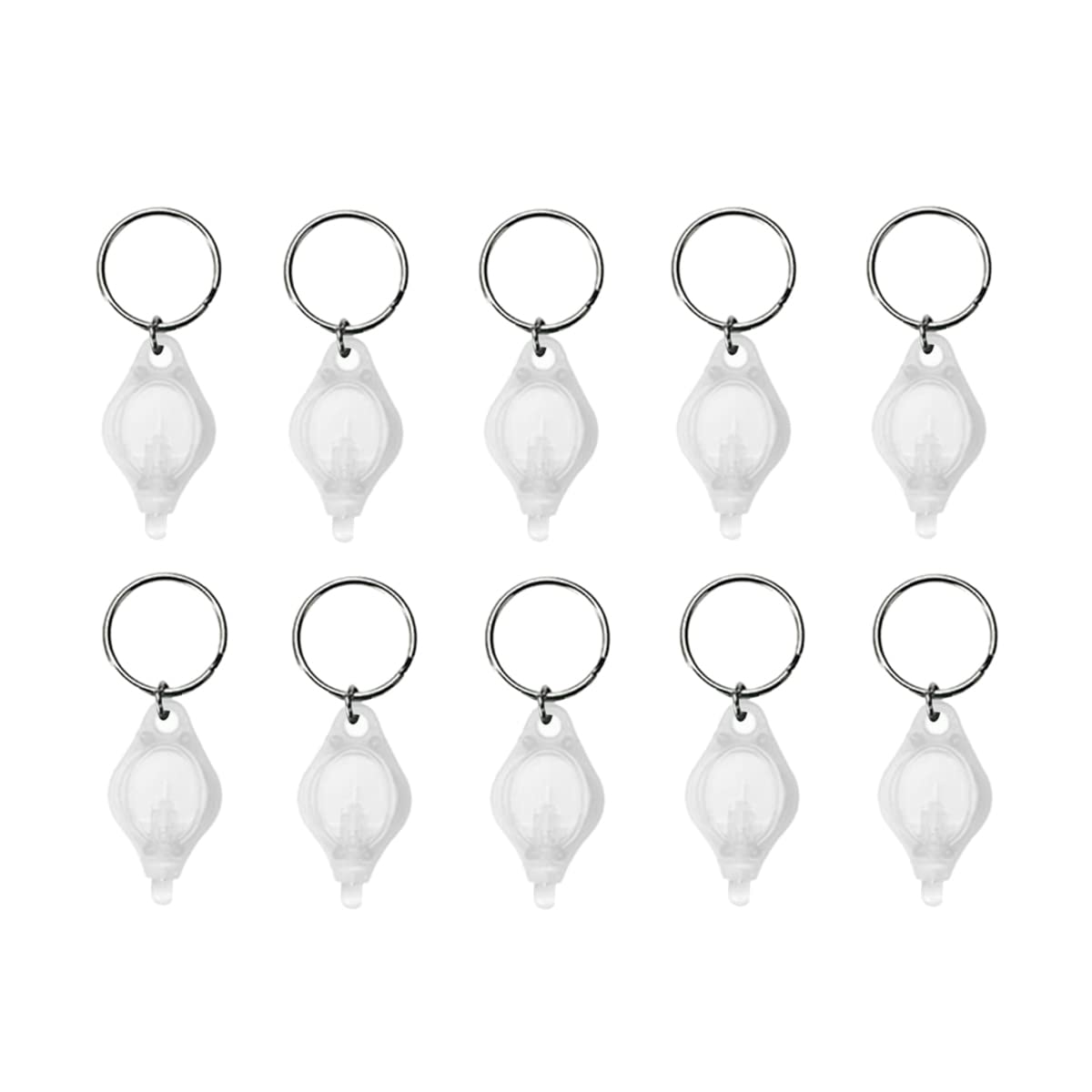 MACHSWON 10PCS Mini Keychain Torches Flashlight UV Money Checker Key-Chain LED Money Detector Light Key Ring Light Torch White