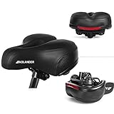 Aolander Bicycle Saddle with DUAL SHOCK ABSORBING BALL Most Comfortable Leather Bike Seat Memory Foam Padded Giant Bicycle Seat Men Women New Look MTB Road City Bike Saddle with LIFETIME WARRANTY