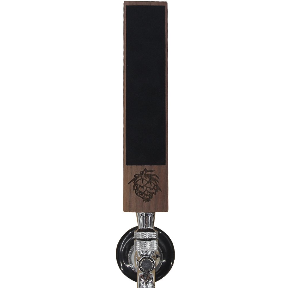 Fanfoobi mini Chalkboard Beer Tap Handle Display Made of Walnut Wood for Kegerator, 7" × 1.5" × 1.5",Funny beer tap with Engraved pine nut logo