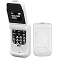 Unlocked Flip Phone, 0.66in Smallest Mobile Phone in The World, 2G Easy to Use Flip Cell Phone for Seniors, Super Mini Flip Phone Tiny Phone for Kids Eldelys, 300mAh Battery (White)