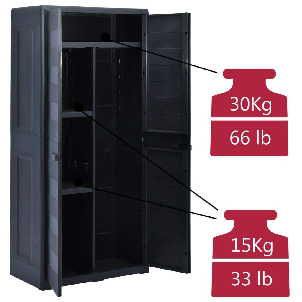 Coffres De Rangement Meuble De Rangement Dexterieur 78x46x94 Cm Plastique Noir Pour Jardin Ou Patio Tidyard Armoire De Rangement De Jardin Cuisine Maison Qaytu Com