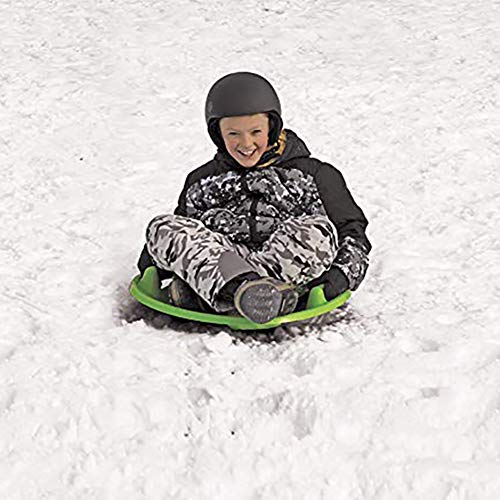 Sizet Snow Sled Grass Slippery Saucer Flexible Snow Disc Saucer Sled with Double Handles for Sand, Grass and Snow Downhill