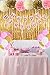 Pink and Gold Birthday Decorations with Banner Balloons Tissue Flowers Fringe Curtain for Girls 1st Birthday Party