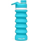 Valourgo Bpafree Collapsible Water Bottle - Reusable Water Bottle for Gym Bike Running Cycling 550 Milliliter 19 Ounce Aqua B