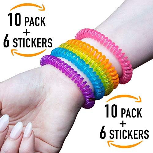 Mosquito Repellent Bracelets (pack of 10) for Adults and Children with Citronella, Lemongrass and Geranoil and without DEET