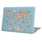 HDE Case for MacBook Air 13 Case Cute World Map Designer Hard Shell Plastic Snap On Case Fits Models A1369 / A1466 (Cute Map)