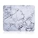 Insten Marble Mouse Pad, Premium Super Smooth Stylish Marble Computer Mouse Pad with Waterproof Coating, Non Slip Base, White Marble (8.6