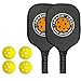 Amazin' Aces Classic Graphite Pickleball Paddle Set of 2 with 4 Official Balls - Lightweight Black Paddles Featuring Soft Nonslip Comfort Grip & Protective Portable Bag