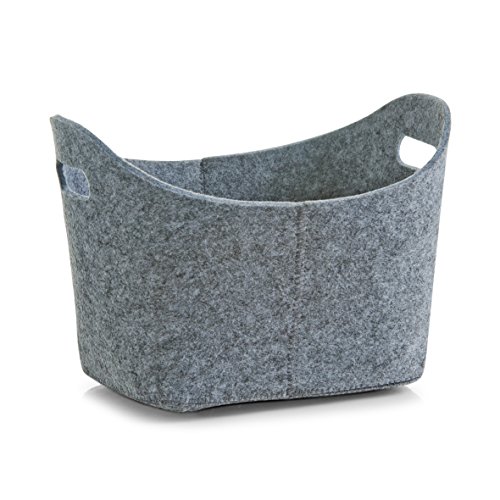 Zeller 31.5 x 24 x 21 cm Oval Felt Basket, Grey