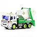 FUN LITTLE TOYS Special Garbage Truck Dump Truck Friction Powered 1:16 Simulation Truck Light Sound, 6 Wheels a Movable Bed, Green White