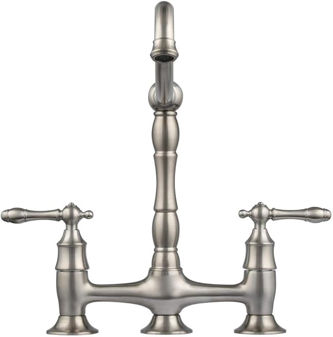 Glacier Bay Lyndhurst Bridge Sprayer Kitchen Faucet Brushed Nickel