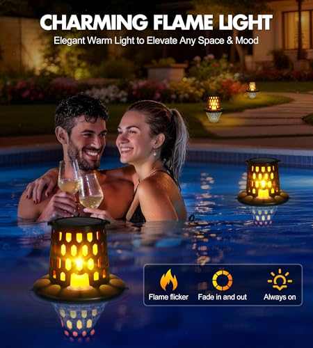 LuxBlue Floating Pool Light, Floating Pool Light Above Ground with Underwater Light Show, IP68 Waterproof LED Swimming Pools, Solar Pool Light for Spa, Bathtub, Garden