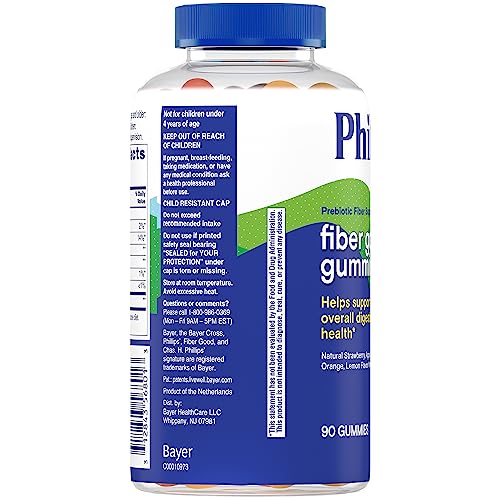 Phillips’ Fiber Good Gummies, Prebiotic Fiber Supplement with Inulin