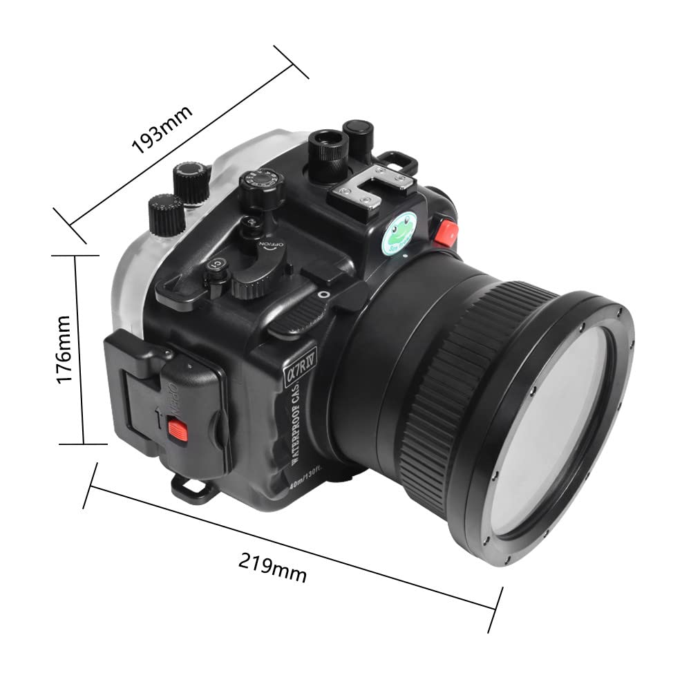 Seafrogs Underwater Housing for Sony A7R IV (ILCE-7RM4A), Waterproof Case for Sony A7R Mark IV + FE 28-70mm, 16-35mm F4, 24-70mm F4, 24mm F1.4 GM, 50mm F1.8, 85mm F1.8 Lens-Black