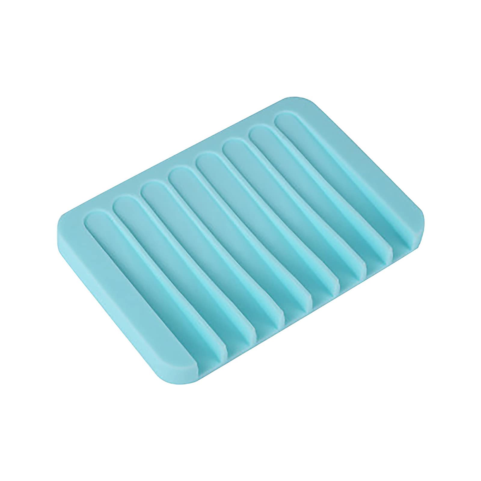 Soap Dish Soap Holder Soap Savers, Silicone Soap Holder for Bathroom, Shower, Kitchen, Counter Top, Self Draining Keep Soap Bars Dry Plain blue 1PCS