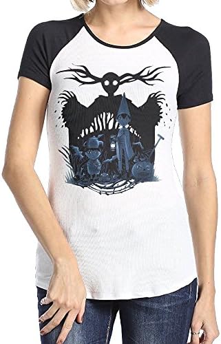 Gilles Women's Over The Garden Wall Cotton Short Sleeve Baseball Raglan T-Shirt Black S