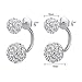 Diamond Pearl Double Ball Front Earrings Vintage Wings Earring
