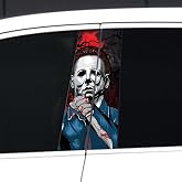Halloween Cars Body Horror Sticker, Horror Car Center Pillar Decals,Classic Movie Characters Michael Scary Child Door Window Pillar Posts Trim(Michael Killer)