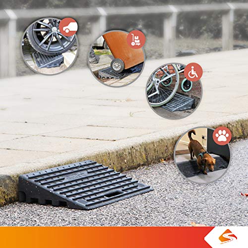 4″ Inch Driveway Curb Ramp, Heavy Duty Rubber Ramps Perfect for ...