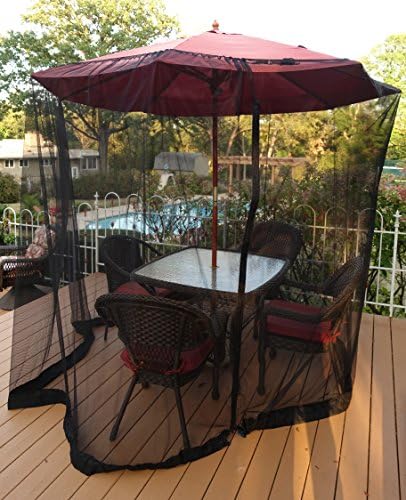 Linnai Products Patio Umbrella Mosquito Netting Black