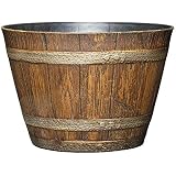 Whiskey Barrel Planter, Distressed Oak, 9