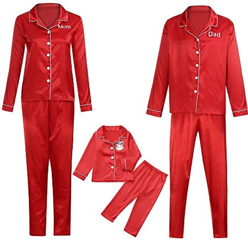 Christmas Family Pajamas Set, Elk Print T Shirt Tops + Plaid Pants Christmas Set Family Clothes