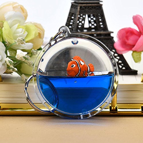 Hot Sale! Sunfei Keychain,Glitter Powder Quicksand Star Key Ring Mini Filled Bottle Keychain (H)