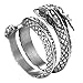 Men's Vintage Gothic Stainless Steel Band Rings Silver Black Chinese Dragon Punk Biker Rings Size 11
