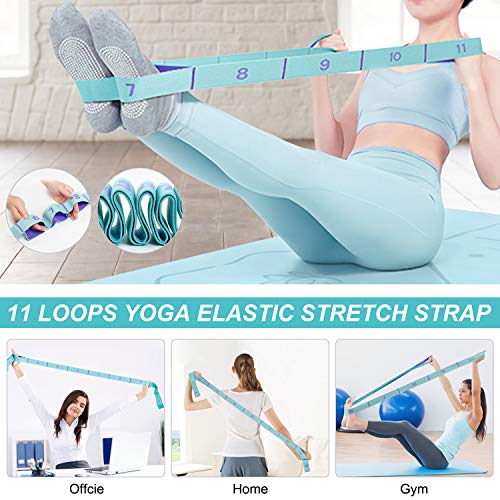 oscaurt-Yoga-Block-2-Pack-with-StrapHigh-Density-EVA-Foam-Yoga-Block-Brick-with-Elastic-Stretch-Strap-with-11-Loops-for-Yoga-Physical-Therapy-Dance-and-Pilates